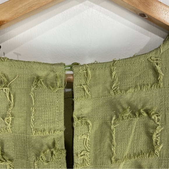 Mustard Seed BOHO Fringe Flowy Ruffle Short Sleeve Mini Dress Size Medium (NWT) - Picture 7 of 7